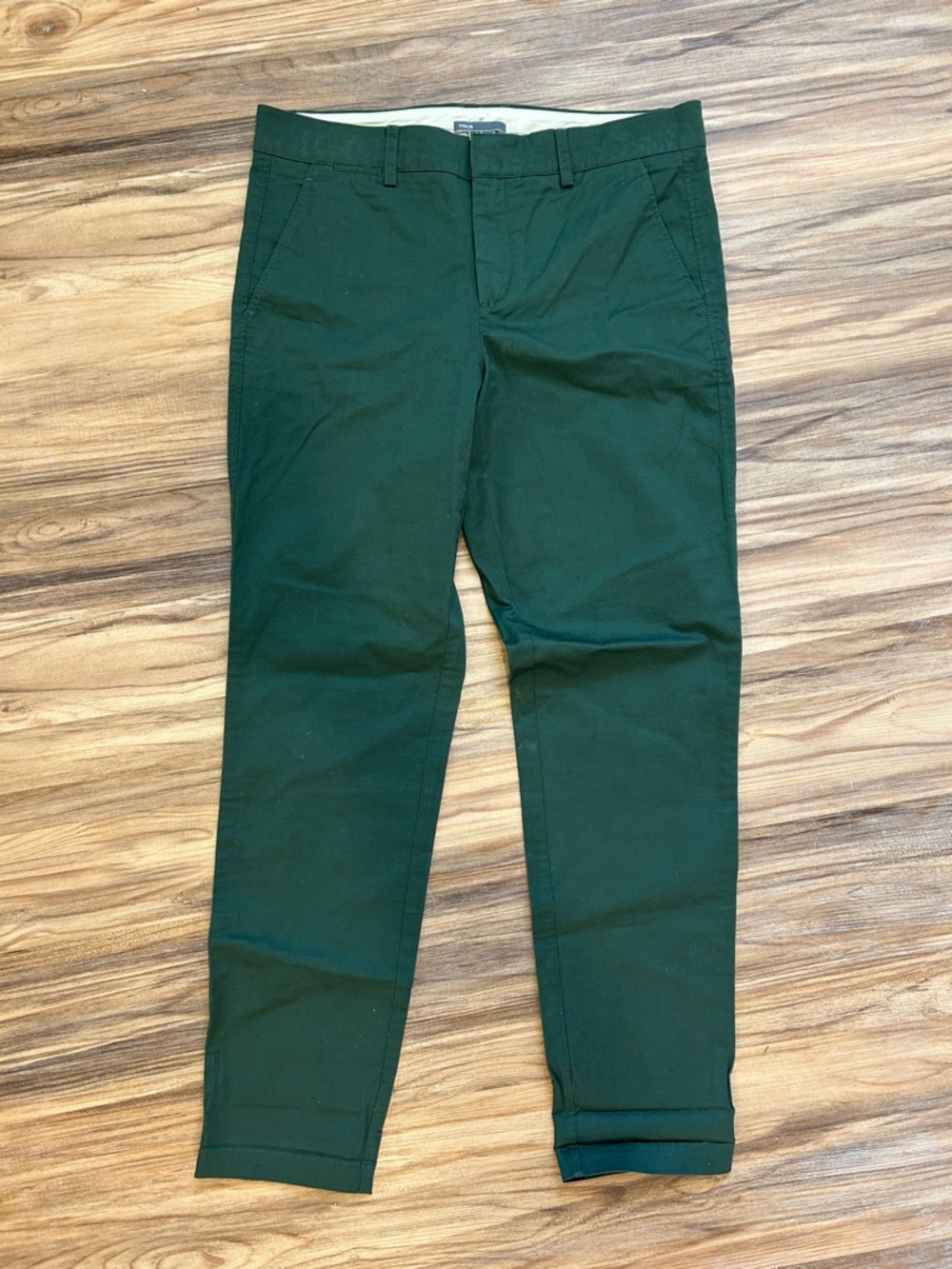 Vince cotton Green double closure Chino pant